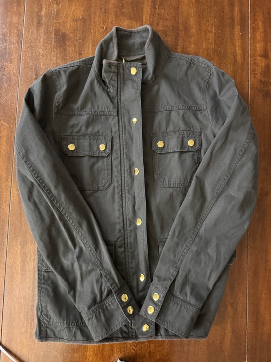 J. Crew Jackets & Blazers - J.Crew Mercantile Olive Utility Jacket Small | Gold Hardware Field Jacket